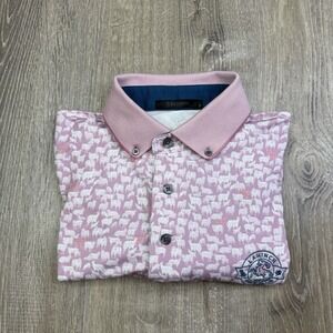 Greyson Polo Shirt Lahinch Golf Club Pattern AOP Made Peru Mens Size S Small